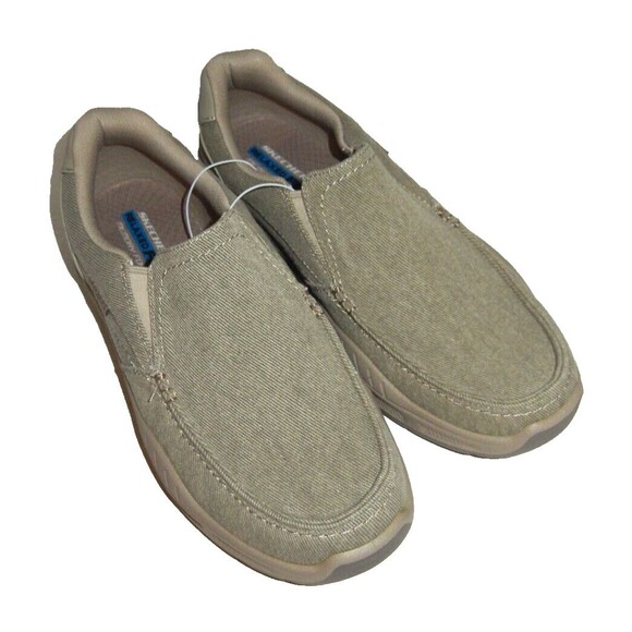 Skechers Cohagen Relaxed Fit Slip-On Shoes Loafers Men's 10.5 Memory Foam Taupe - Picture 3 of 8